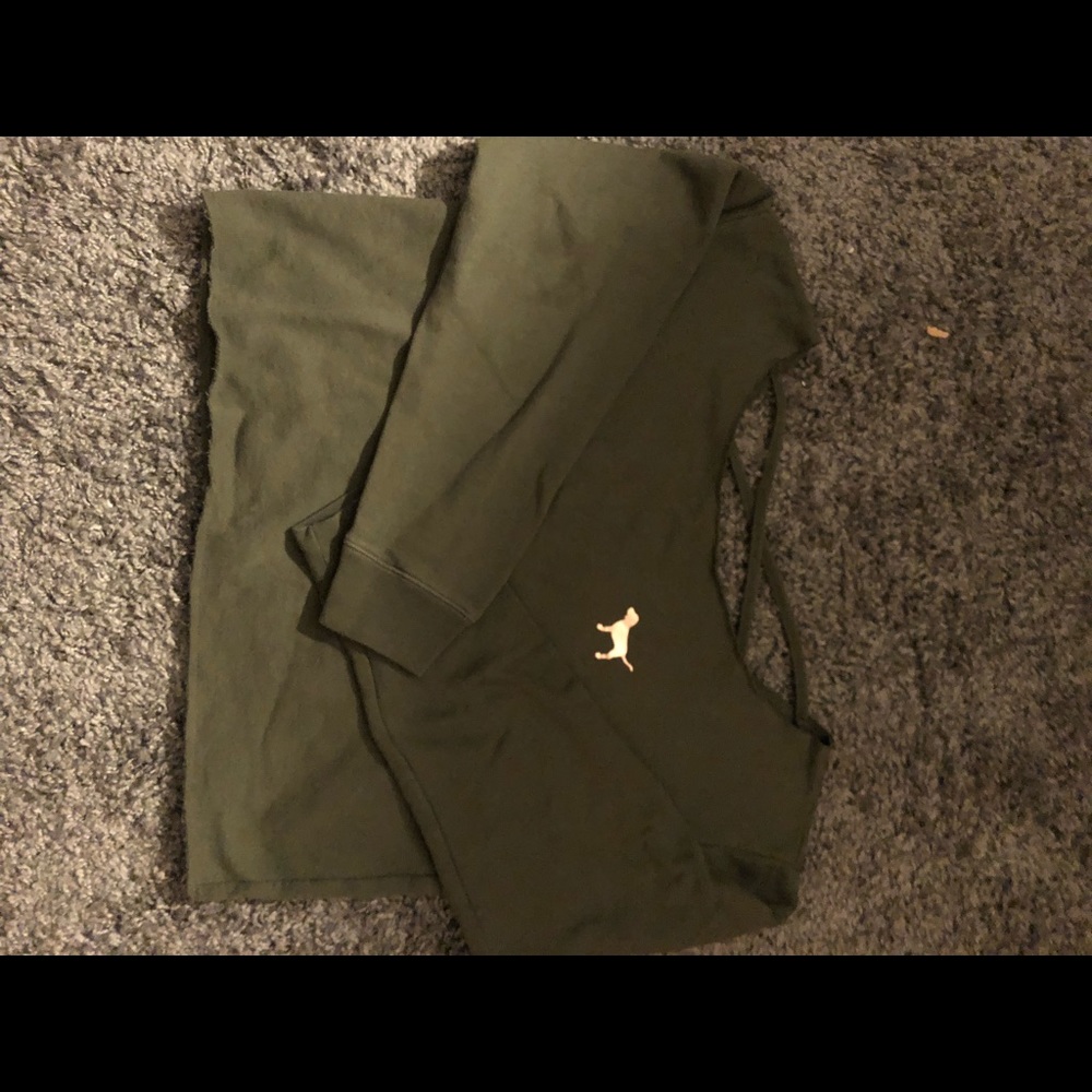 Off the shoulder PINK cropped sweater